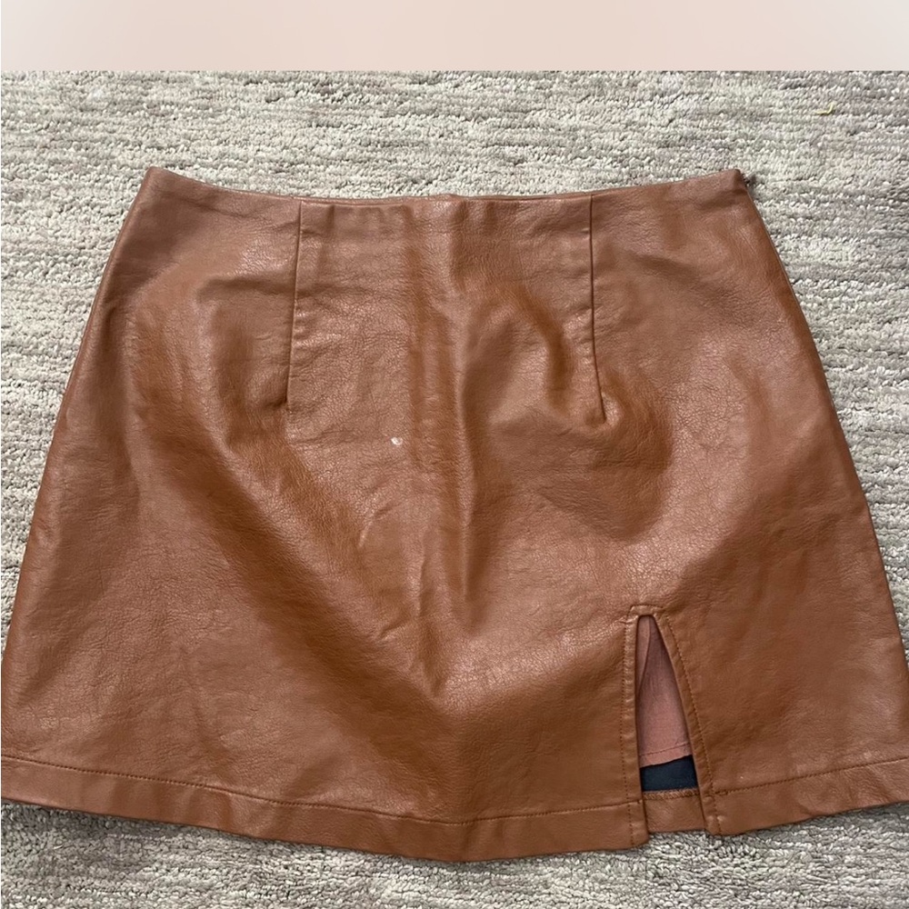 Princess Polly Brown Mini Pencil Skirt with Slit